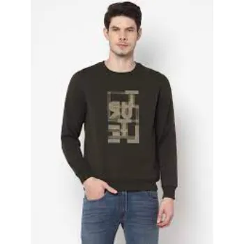Turtle Olive Full Sleeve Round Neck Sweatshirt for Men